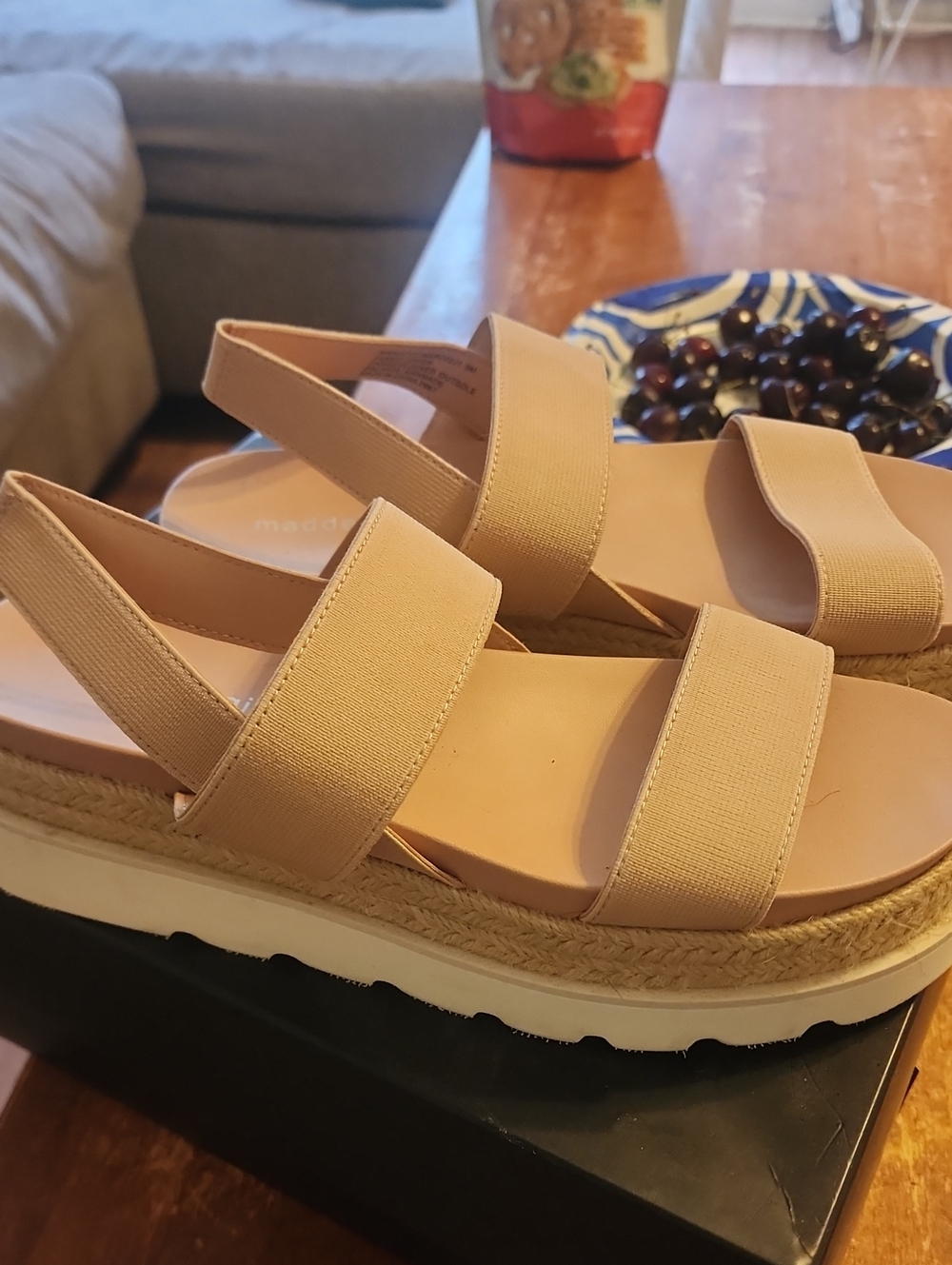 Women’s Beige Platform Slingback Sandals